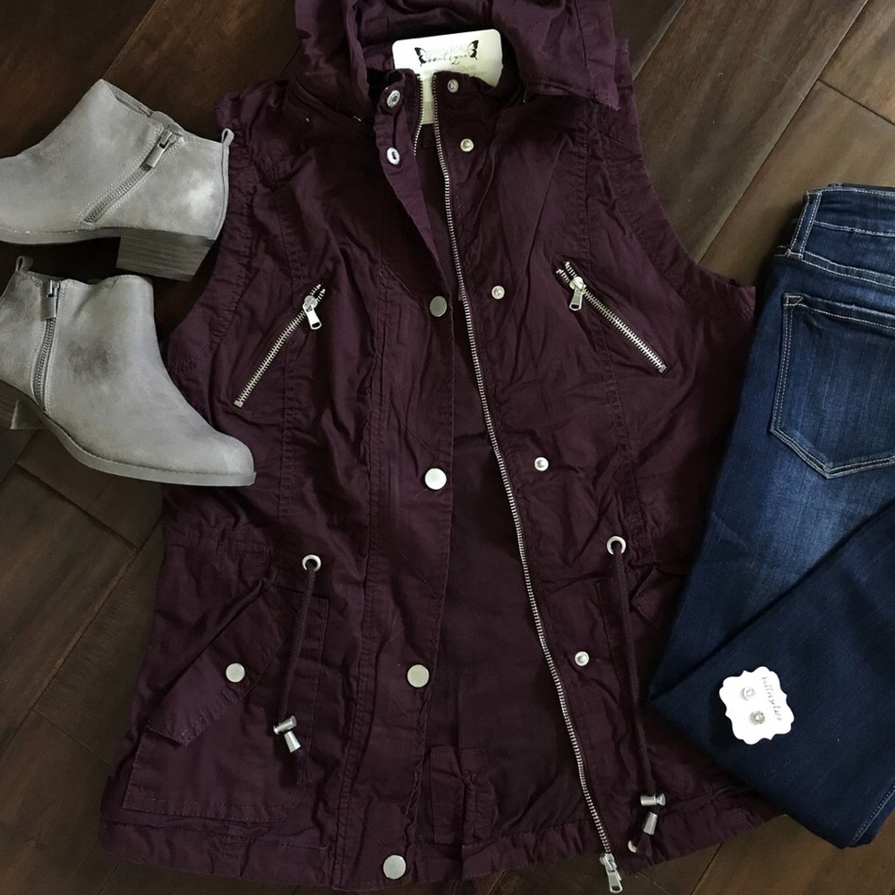Burgundy/maroon cargo Vest